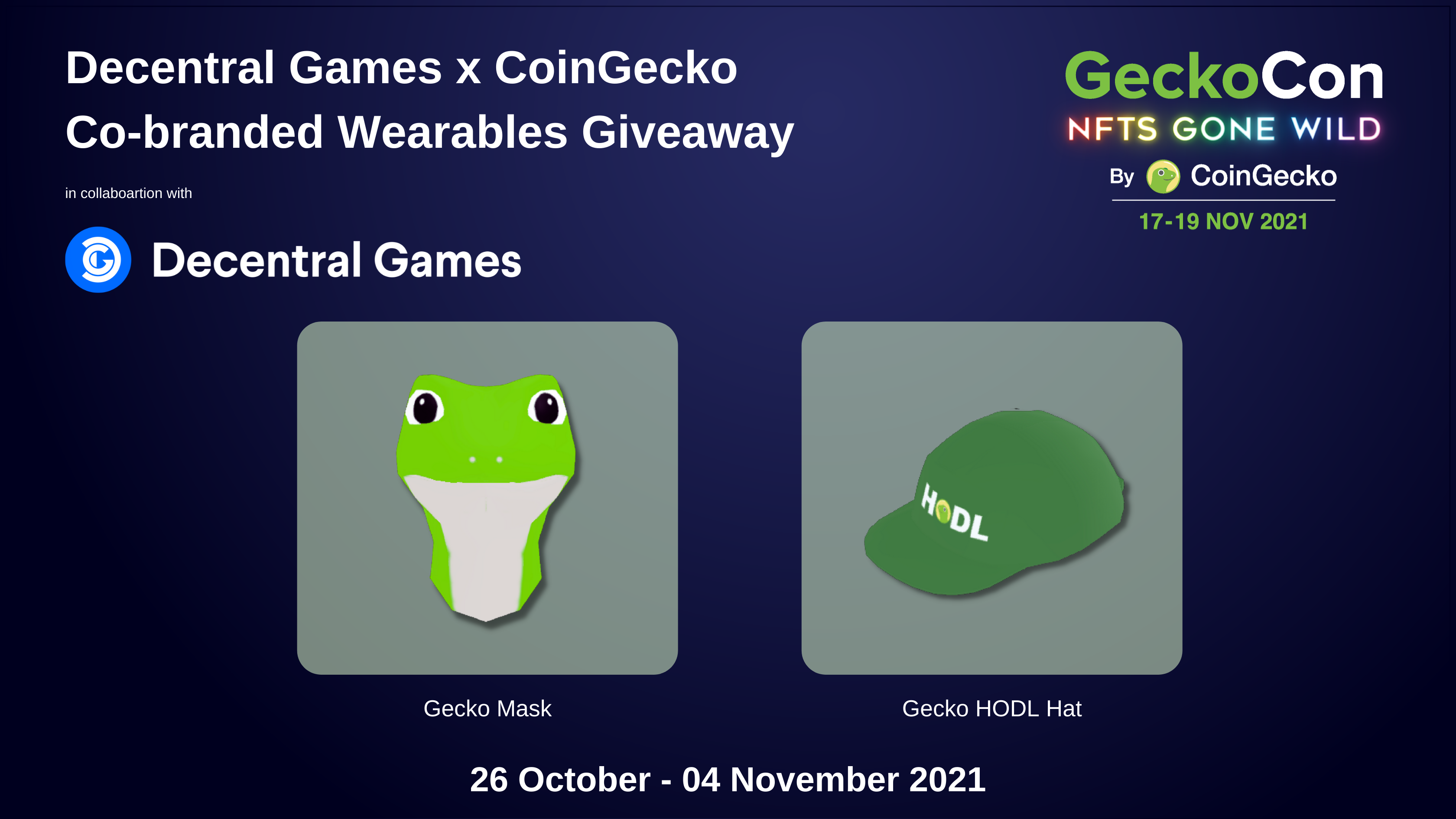 CoinGecko X Decentral Games Wearable Giveaway Winners